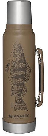 Stanley Classic Legendary Thermal Flask 1L - Keeps Hot or Cold For 24 Hours - BPA-Free Thermal Flask - Leakproof Stainless Steel Water Bottle For Hot Drinks - Dishwasher Safe - Tan Peter Perch