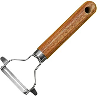 Fackelmann FSC Akazie Y-Schäler, Gemüseschäler, 17x8x2cm, Braun & Silber