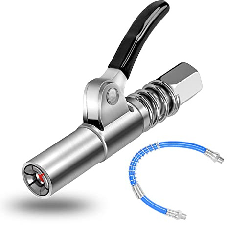 Bogoro Fettpresse Mundstück G Coupler für Fettpresse mit 30cm Schlauch | Fettpressenkupplung für Kegel-Schmiernippel Fettpresse für alle Arten von Fettpressen,Durchmesser 14 mm