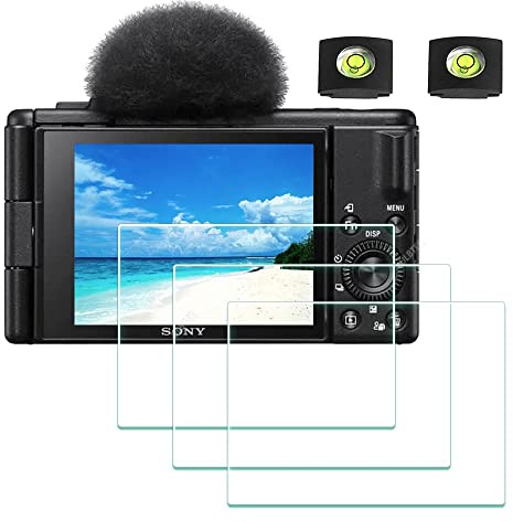 ULBTER Displayschutz schutzfolie für Sony ZV-1F ZV1F Vlog-Kamera & Blitzschuh-Abdeckung, 0,3 mm, 9H-Härte, gehärtetes Glas, kratzfest, Anti-Fingerabdruck [3+2 Stück] | 0,3 mm gehärtete Glasabdeckung mit Härtegrad 9H, kratzfest, Anti-Fingerabdruck, blasenfrei