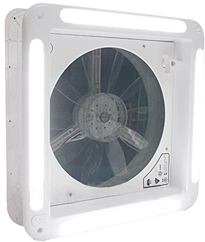 ALSUP Ventilatore da Tetto per Camper Cappa da Tetto per Caravan, Ventilatore da Tetto a 12 V per Apertura Tetto Scorrevole 40 x 40 cm, Telecomando Elettrico da 11,withlight