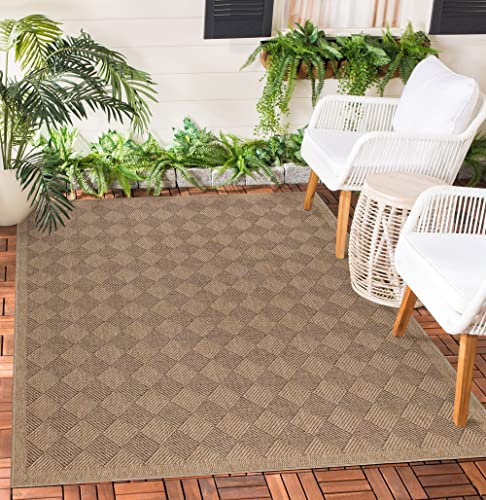 Teppium Outdoor Teppich Wetterfest 80 x 250 cm Natur Sisal und Jute Optik - Küchenläufer Waschbar rutschfest, Wasserfest, Boho Design, Pflegeleicht - Ideal für Balkon, Terassen, Garten, Camping
