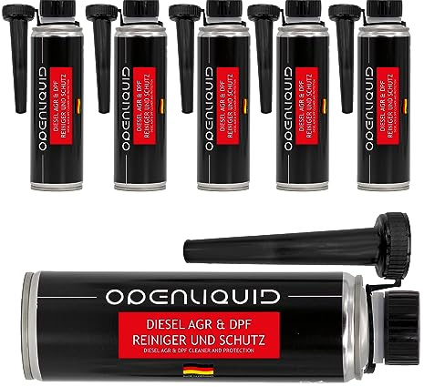 OPENLIQUID Diesel AGR & DPF Nettoyant & protection – Additif diesel – Voiture – Filtre à particules diesel & nettoyant EGR – Réduit la formation de suie et dissout les dépôts (6 x 300 ml)