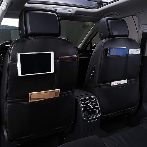 LAGNY Car Backseat Organizer for DS 3 / DS 3 Crossback/DS 4 / DS 5 / DS 7 / DS 7 Crossback/DS 9, Car Organiser Seat Protectors Kick Mats,C Noir