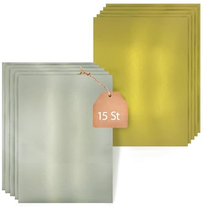 KITCHENDREAM Cake Board Set, Kuchenplatte, Eckig, Gold und Silber, 3 mm dicke Pappe, zum Servieren und Transportieren von Kuchen und Torten, auch für Party-Buffets, 15 Stk. 55x35cm