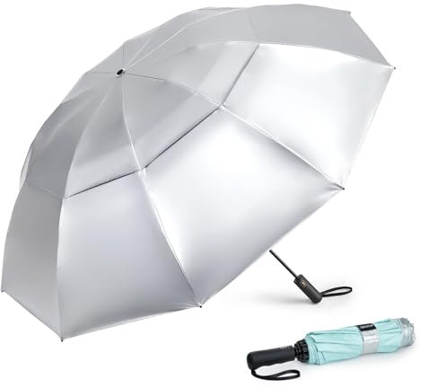 G4Free 42/46/54/62 Inch Large Golf Umbrella Compact Reverse Travel Umbrella 10 Ribs Windproof for Rain Double Canopy Automatic Open Close