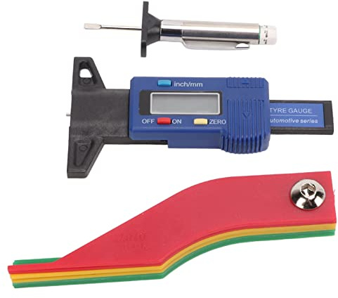 Tire Tread Depth Gauge, Digital Tire Tread Gauge,Tire Depth Gauge Color Coded Depth Measurement Tool Handheld Portable for Car Truck Disc Drum Brake Pads