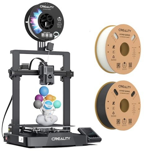 Creality Ender 3 V3 KE 3D Printer Up to 500mm/s Printing Speed, 1kg x 2 Pack High Speed PLA Included, 60W Ceramic Heater Hotend, X-axis Linear Rail & Dual Fans, Creality OS Smart Control,220x220x240mm