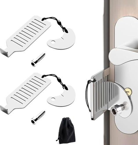 Zssxysm 2 Pezzi Serratura di Sicurezza Portatile, Blocca Porta Antintrusione da Viaggio, Serratura Porta di Protezione Personale Privacy con Borsa di Stoccaggio per Viaggi Hotel Home Appartamento