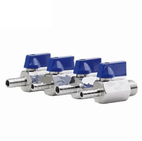 kugelhahn BSP-Kugelhahn Edelstahl 1/8 Zoll 1/4 Zoll 3/8 Zoll 1/2 Zoll bis 8/10/12 mm Pagodenadapter weiblich männlich SS304 Hardware 2-Wege-Kugelhahn(3/8,FEMALE THREAD_12MM BARB)
