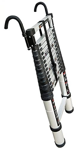 DLNTXFDG Scala telescopica in Alluminio, Scala telescopica Estensibile, Scala Estensibile con Gancio, Scale Pieghevoli per casa/Camper/Barca/soffitta/Tenda sul Tetto/Camper/Uso Esterno (Dim