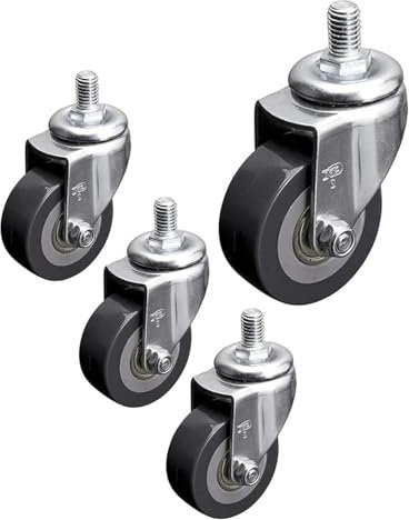 CHENYUOZ Bürostuhl Rollen, Hartbodenrollen, Gummi-Lenkrollen mit M10-Gewinde, drehbare Ersatzrollen mit Bremse(Without Brake,50mm-2in)