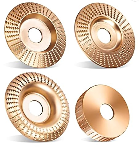 4 Pièces Disque Meuleuse Bois: 100 mm Ensemble de Disques en Bois pour Façonner Meuler Couper et Sculpture sur Bois - Roues pour Meuleuse d'angle