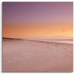 Paul Sinus Wandbild 80x80cm Strandlandschaft im Abendlicht, beruhigende Naturkulisse, endlose Weite, sanfte Farben, inspirierender Horizont