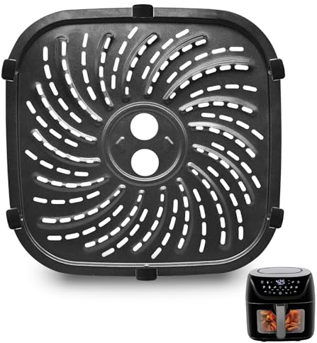 GCQFZ Air Fryer Accessories for Russell Hobbs 4L 27160 Rapid Digital Air Fryer, 19 × 19 CM Food Grade Air Fryer Replacement Parts Replacement Tray Rack Baking Pan Grill Pan Grill Plate Crisper Plate