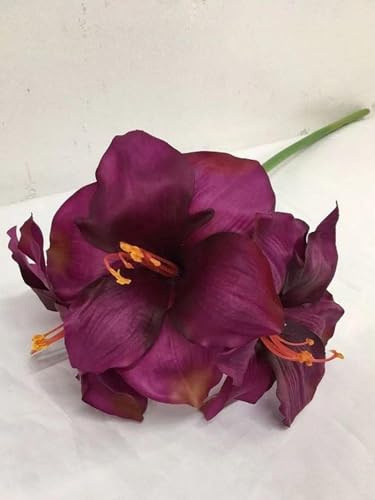 artplants.de Kunstblume Amaryllis SARNUK, violett, 80cm - Künstliche Blume
