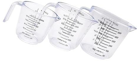 Zerodeko 3 pezzi Misurini Graduati per Cucina Trasparenti Utensili per e Bevande Design Ergonomico e Antiscivolo Riutilizzabile