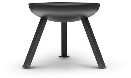 Bombe Feuerschale Schwarz 48 x 48 x 30 cm – Kompaktes Feuerbecken aus 2,5 mm Stahl – Pulverbeschichtet & wetterfest – Runde Feuerstelle für Balkon, Terrasse & Garten – 7 kg
