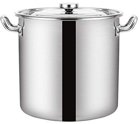 Olla de Acero Inoxidable de 20 l - Cubo para Sopa Resistente con Tapa para Uso doméstico y de Catering, Compatible con cocinas de Gas y de inducción - Grado alimenticio 304