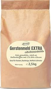 Gerstoni Gerstenmehl EXTRA 2,5 Kg - ballaststoffreiches Protein-Gerstenmehl mit Beta-Glucan - ideal für Brote, Pfannkuchen, Smoothies & mehr - mit 20 Rezeptideen zum Backen mit Gerste. 100% natürlich
