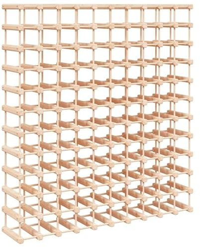 Eleganz Étagère à vin en pin massif pour 120 bouteilles (112,5 x 23 x 123,5 cm) - Finition naturelle - Rangement stable pour cave à vin et pièces à vivre
