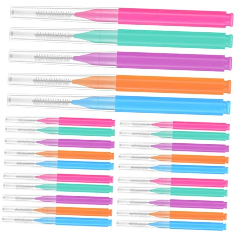 Hoement 50 pièces Brosse Interdentaire Légère Nettoyage Entre Dents pour Appareils Dentaires Portable et Confortable Couleurs Mixtes