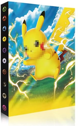 Album per Pokemon, contiene 240 carte da 30 pagine, album per carte di credito, album per carte da collezione, supporto per carte per bambini, organizer per libri per ragazzi e ragazze (giallo)