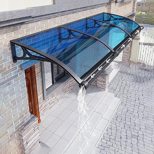 Polykarbonat och aluminiumfönstermarkis baldakin – uteplatsskydd för regn snö UV-skydd – snyggt utomhusskydd för hementrén