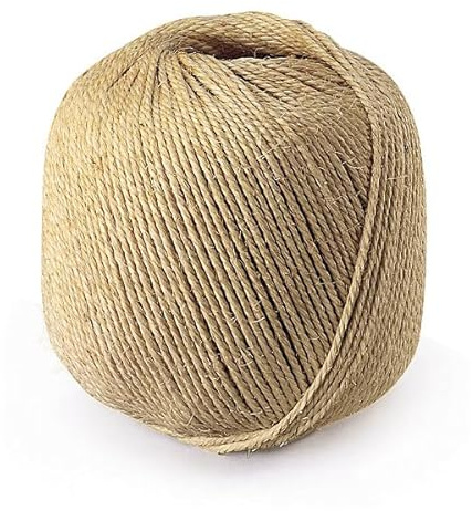 Natural Sisal Twine 2 Ply 750m 2 to 3mm thickness 2kg 2/300m Large Ball Garden and Packaging String