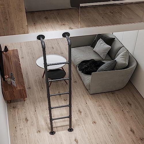 Scala di ricambio per letto a castello in metallo, per campeggio e rimorchi, compatibile con finestre Egress, altezza regolabile, staffe a gancio resistenti per un'installazione sicura