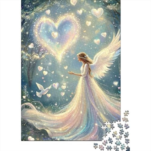 Ange avec lumière de cœur Puzzle 1000 Pièces pour Adultes, Carton Recyclé, Décoration Murale Maison, Exposition Murale, Cadeau Boxing Day, Loisirs Indoor 70x50cm/1000pcs