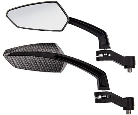 Drehbar Lenkerendenspiegel 2 Stücke Motorrad Rückspiegel Seite Spiegel Universal Rot Schlangenhaut Stil Motorrad Rückspiegel Motorrad Zubehör