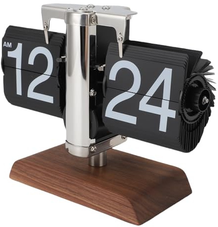 HELEVIA Retro Flipklocka, Automatisk Sidvändning 12 Timmar Batteridriven
