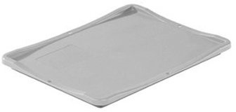 Pack of 5 Grey Basicline 400 x 300mm Drop On Lids for Plastic Euro Stacking Containers, Trays and Boxes