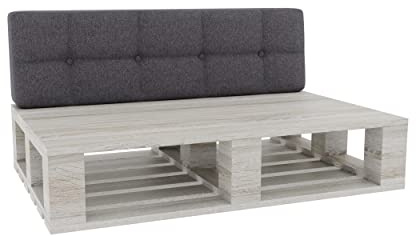 Gutekissen® Palettenkissen Gesteppte Kissen mit Knöpfen, Palettenauflagen Sitzkissen Rückenlehne Gesteppt PFG (Rückenlehne 120x50, Dunkelgrau)