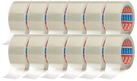 tesa Cinta Adhesiva del paquete cinta adhesiva (66 m x 50 mm) (12 Rollos/transparente)