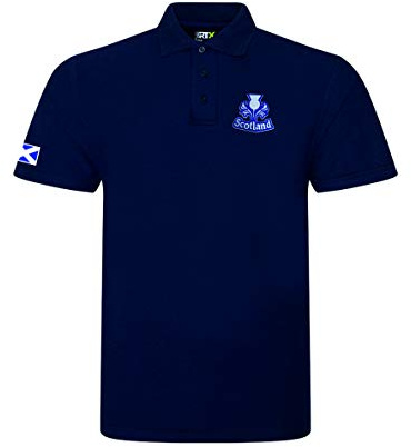 Super Lemon Poloshirt für Erwachsene, Schottland, Rugby, exklusives Retro, Vintage, für Herren und Damen, Unisex, Weiß, ideal für jeden schottischen Rugby-Fan, erhältlich bis 7XL Gr. 6XL, blau