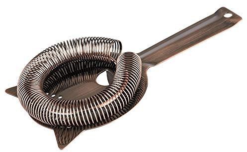 Buddy's Bar - Crépine de bar, crépine Hawthorne, crépine de haute qualité adaptée à tous les verres et shakers, compatible avec les aliments, avec ressort à spirale amovible, cuivre antique