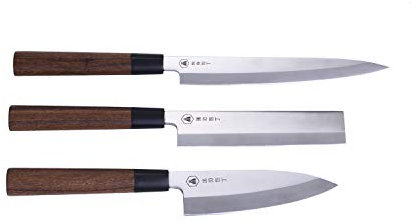 LAGUIOLE - Coffret de Couteaux de Cuisine Japonais Acier Inoxydable Découpe - Santal Rouge - Marron