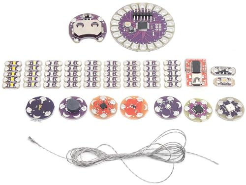 Garosa Lilypad Basic Starter Kit - Tragbarer Elektronischer LED- und Sensor-Kit mit Temperatursensor und Kabel für Elektronische Einplatinencomputer