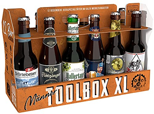KALEA | Toolbox XL | 12 Biere von Privatbrauereien aus Deutschland | Biergeschenk im Werkzeugkasten-Format | Geschenkidee für Bierliebhaber zu Weihnachten