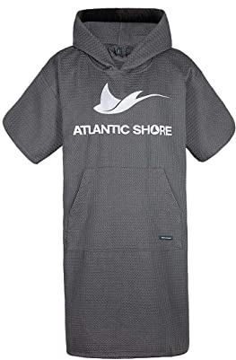 Atlantic Shore | Travel Poncho ☆ badrock/flytthjälp av våffelpikéé ➤ grå/grå (Long (från 175 cm))