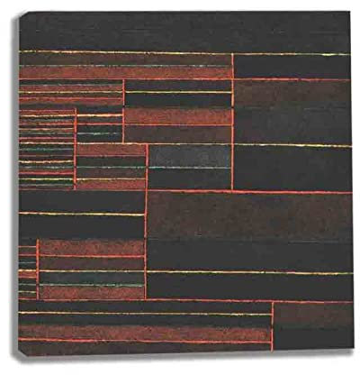 Lasite Paul Klee《seis umbrales》Cuadro Lienzo Impresión de Lienzo Cuadro Lienzo Decorativo Para Tu Salón o Dormitorio Listo Para Colgar Sala de Estar Decoración Pared（20x20cm） 8x8inch,Enmarcado