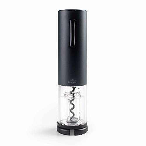 Lacor 63057 - Sacacorchos Electrico Black Luxe de Acero Inoxidable | En acero inoxidable, para un uso práctico y profesional en cocina; agarre ergonómico, práctico y fácil de guardar