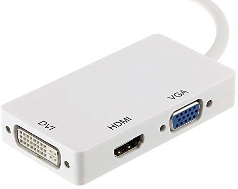 Zuya 3 in 1 Mini Display Port Converter Mini Displayport to HDMI DVI VGA Adapter for Mac MacBook Air Thunderbolt DP to HDMI Compatible with DP V1.1 Version
