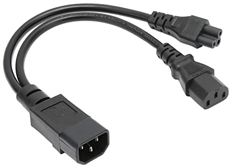 Yctze IEC 320 C14-auf-C5- und C13-Buchsenkabel, 1 Fuß Y-Splitter-Netzsteckerkabel, 10 A 250 V Einzelner C14-Stecker auf C13- und C5-Netzadapterkabel, Flammhemmend, Hitzebeständig