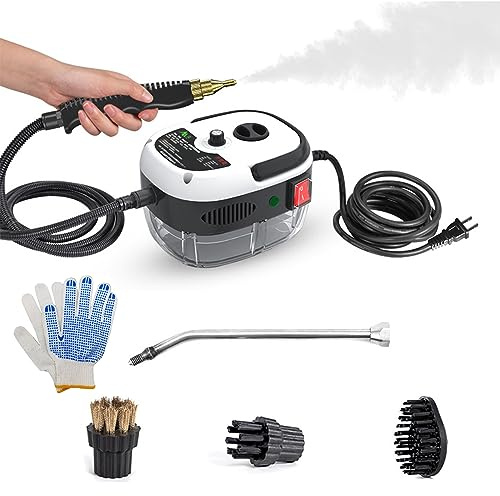 Ailgely Steam Cleaner,2500W High Temperature Pressurized Steam Cleaner,Portable Steam Cleaning Machine,10S Fast Heating,with 3 Brush Heads