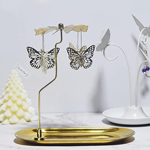 Jauhmui Portacandele Rotante Metallico Dorato Decor Feste e Matrimoni