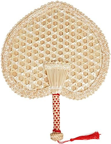 Eventail tressé à la main en paille de raphia éventail en herbe de blé pour la saison estivale accessoire de refroidissement estival cadeaux pour les mariages et les estivales (Style 2,Une taille)