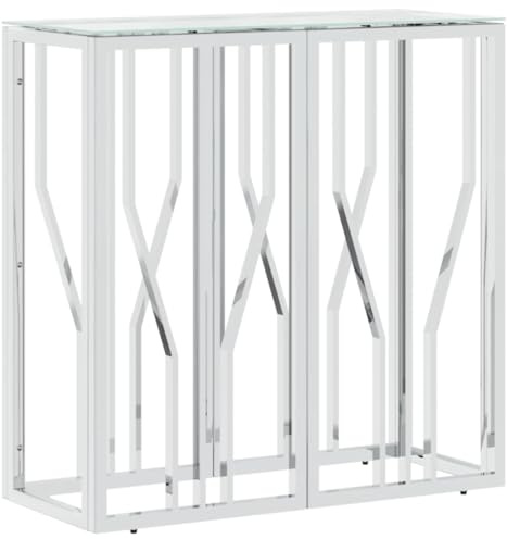 vidaXL Konsolentisch 70x30x70 cm Edelstahl und Glas